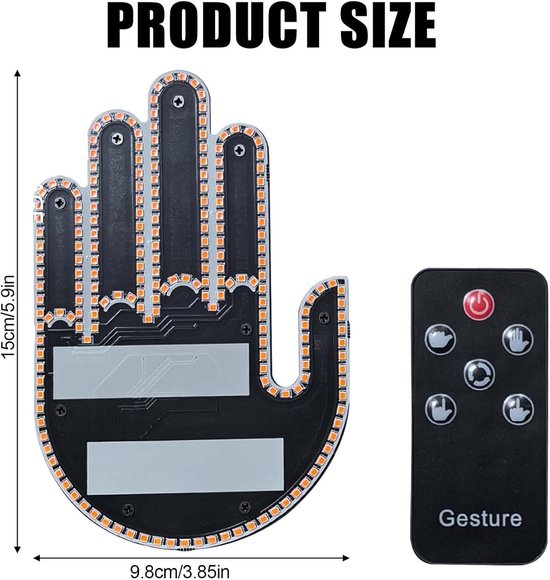Auto Vinger Licht Auto Gadgets Met Afstandsbediening Geven De Liefde & Vogel Vinger