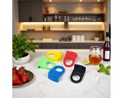 5 stuks willekeurige kleur, Bier Snap, Plastic drinken Clip, toepassing: Bar Mini bierfles houder Clip, wijn cocktail Tall glas verjaardag bruiloft partij houder en dispenser