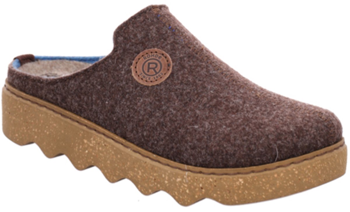 Rohde 6122 72 Pantoffels Open Sloffen Bruin/Blauw Vilt Dames - Bruin - 39 — cadeau in Mode & Accessoires - foto 5
