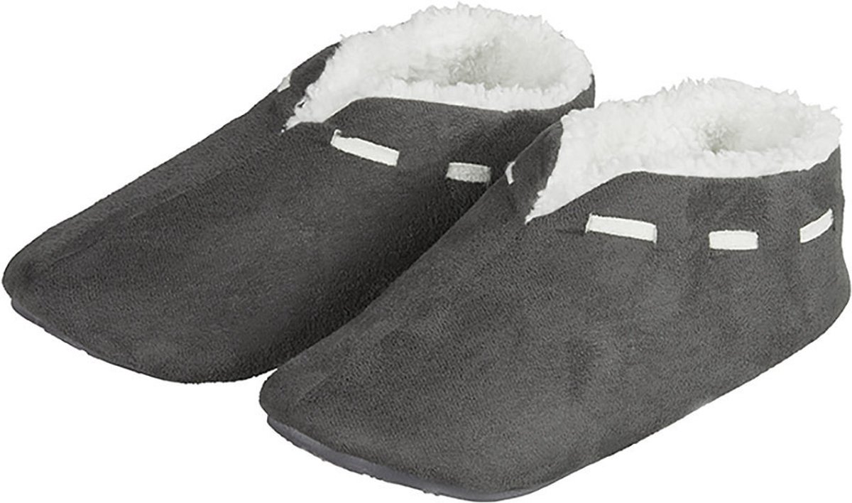 Apollo Spaanse sloffen pantoffels dames donkergrijs polyester zachte voering