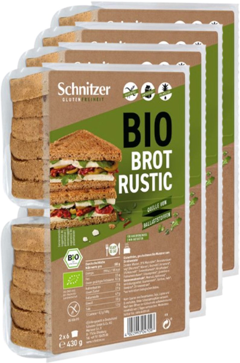Schnitzer | Brood Rustic Gesneden | 4 stuks | 4 x 430 gram