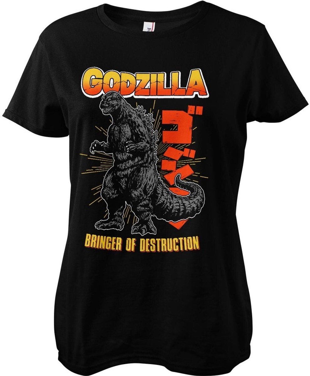 Godzilla - Bringer Of Destruction Girly Tee Damen T-Shirt Black-L