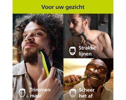 Philips OneBlade 360 Authentic Tondeuse à barbe électrique Face et corps, rasoir et tondeuse corps, 3 lames 360 °, 4 sabots barbe de 3 jours (1, 2, 3, 5 mm), 1 Kit corps, QP2834/31