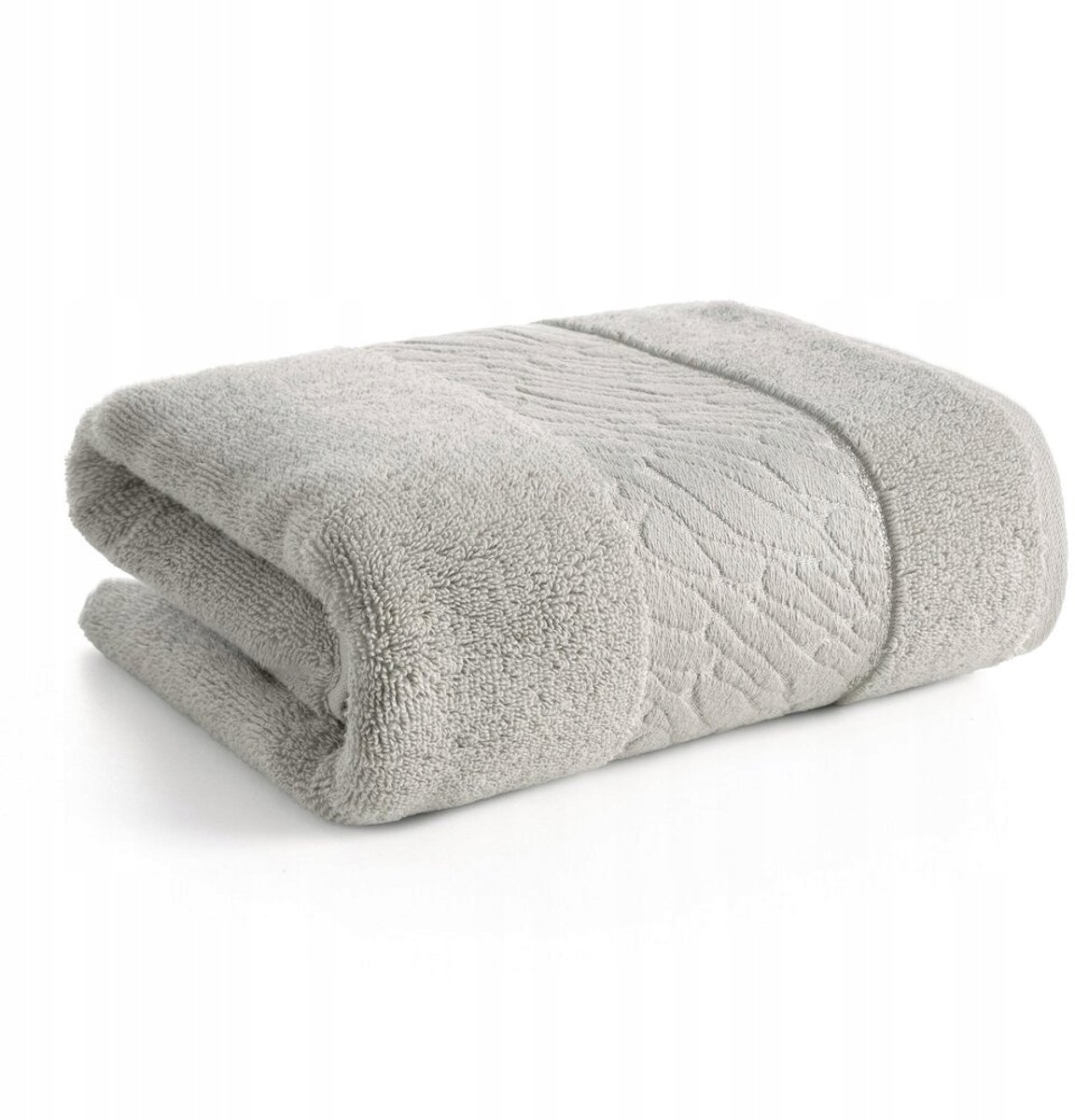 Luxe Zilveren Handdoek 30x50cm met Decoratieve Rand - 100% Katoen