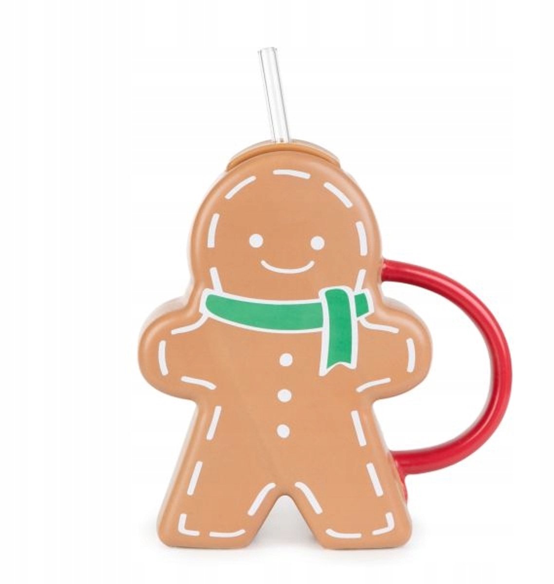 Homla BRILEY Kerstmok met Glazen Rietje - 550ml
