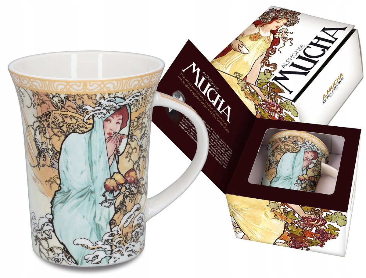 Mucha Winter Mok - Porselein 350ml - Carmani