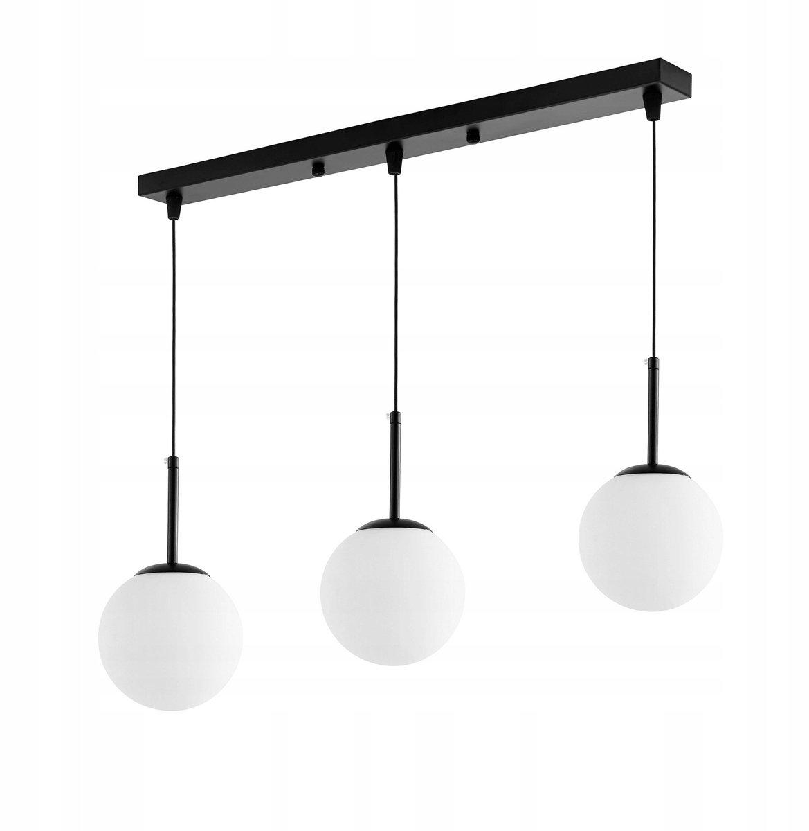 Moderne Zwarte Hanglamp Fredica 3 Witte Bollen LED