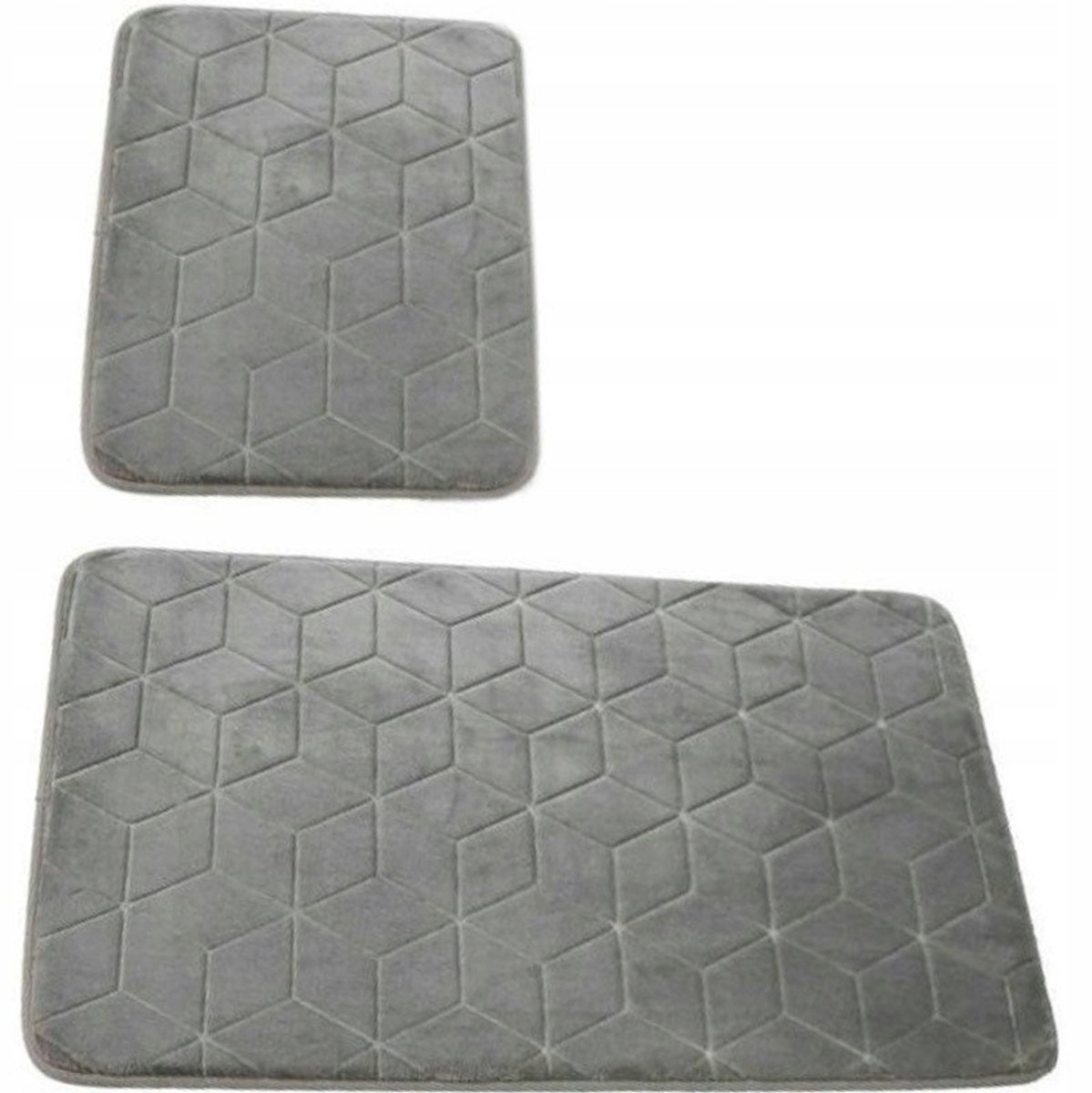 Antislip Badmat Set Sumba Lichtgrijs 2-delig