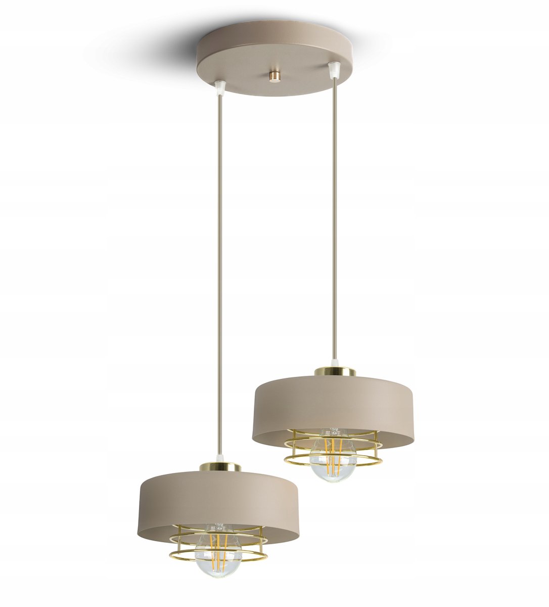 Hanglamp Beige Goud ECRU 2xE27 LED Modern 760-EZ2