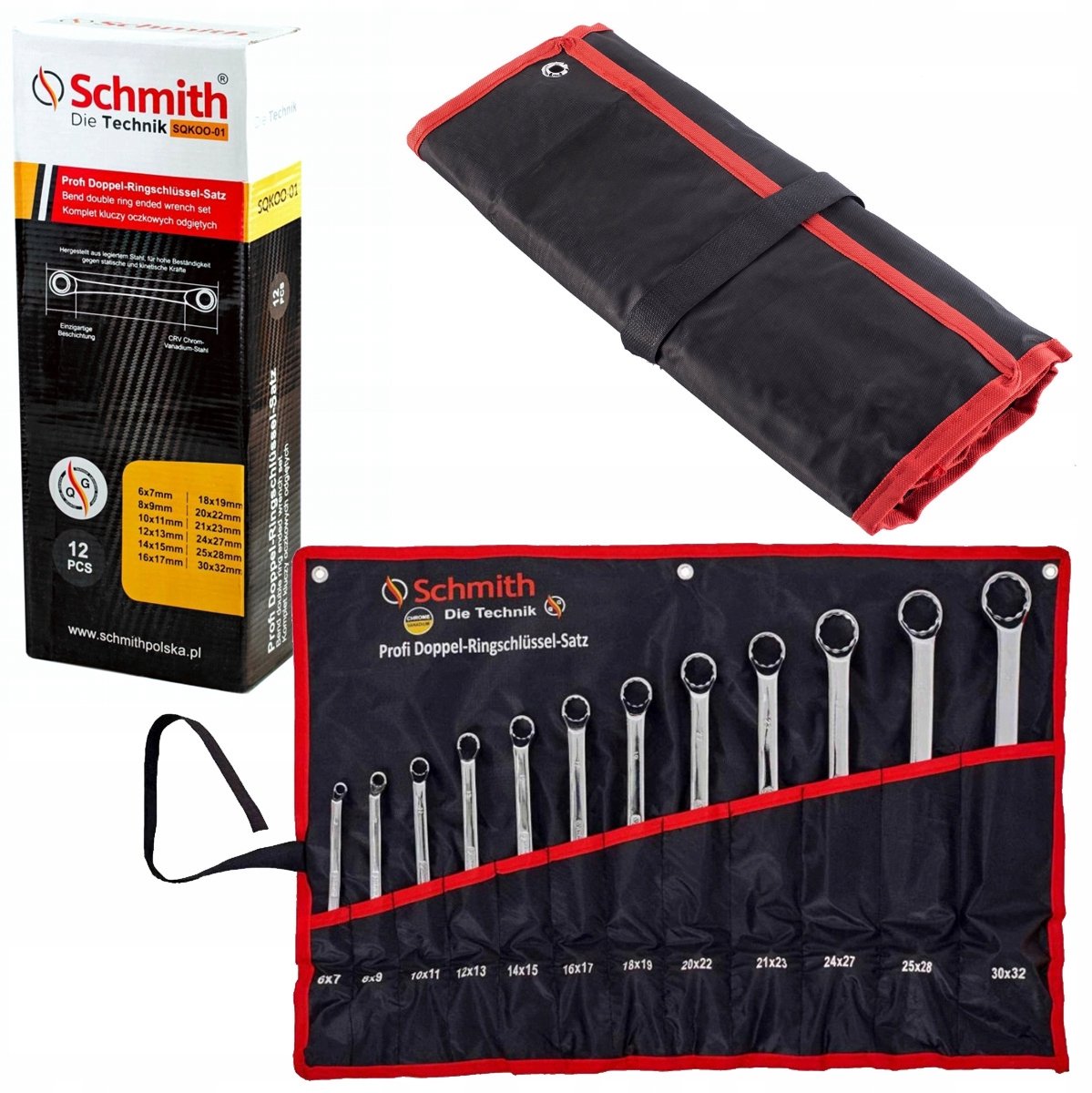 Schmith Ringsteutels Set 12 Delig Gebogen met Etui SQKOO-01