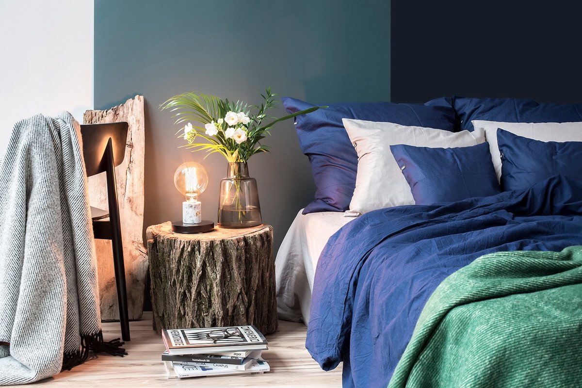 2x Katoenen Kussensloop 50x80 cm met Rits - Gedempt Blauw