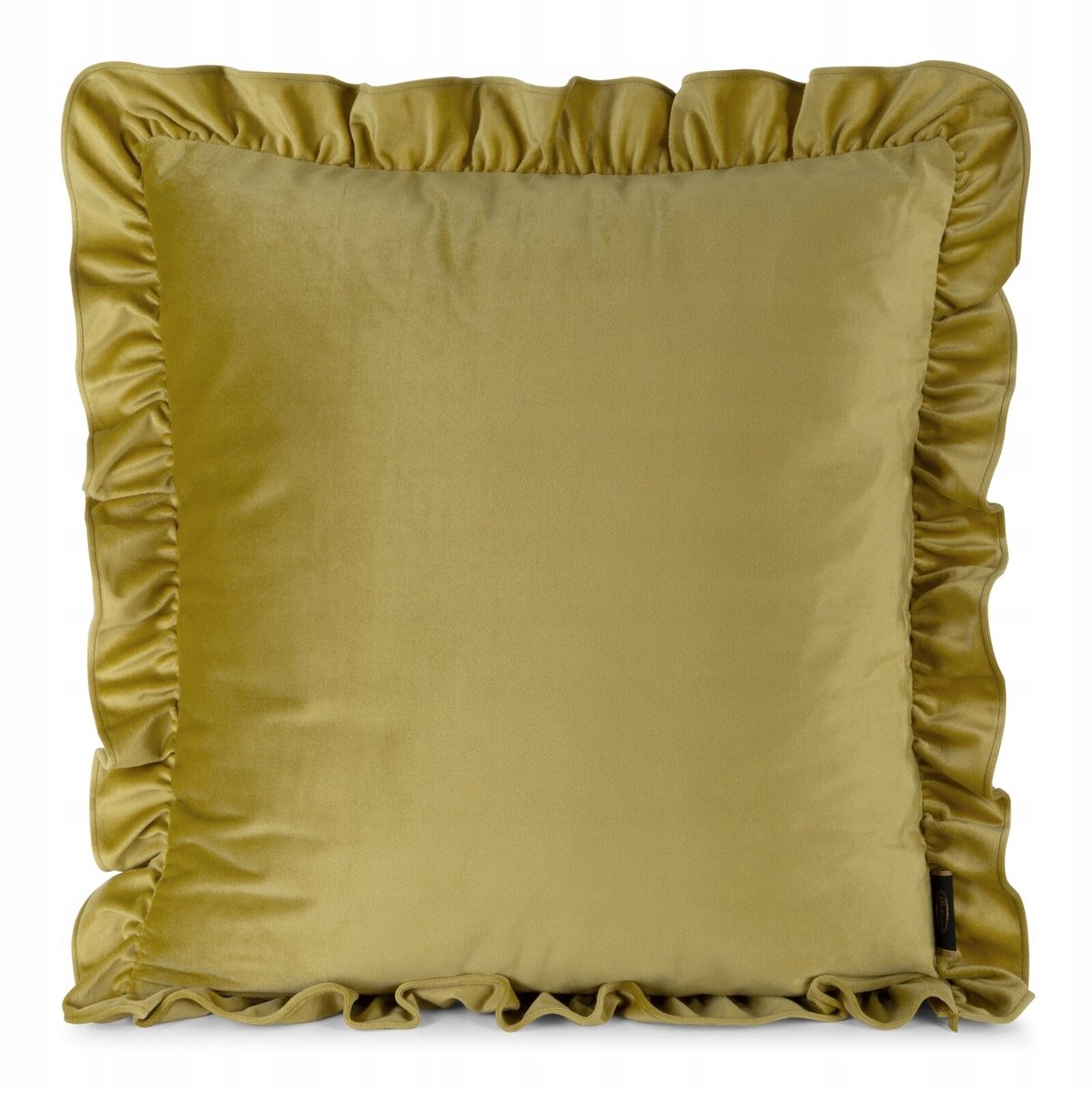 Brenda Sierkussenhoes 45x45 cm - Mosterdgeel met Ruches