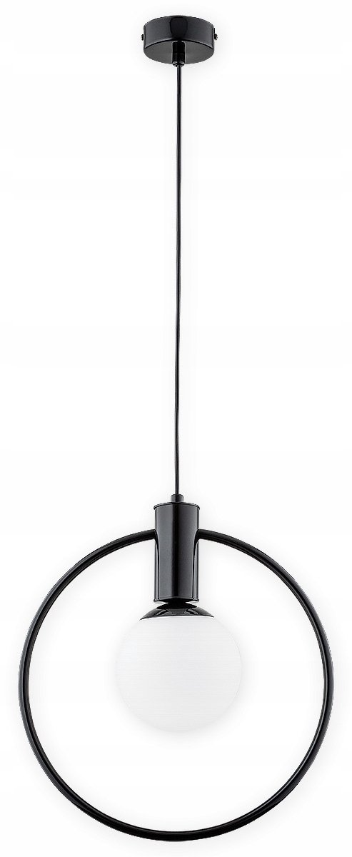 Rico Hanglamp Zwart Glans/Wit Mat - 1 Lichtpunt - E14