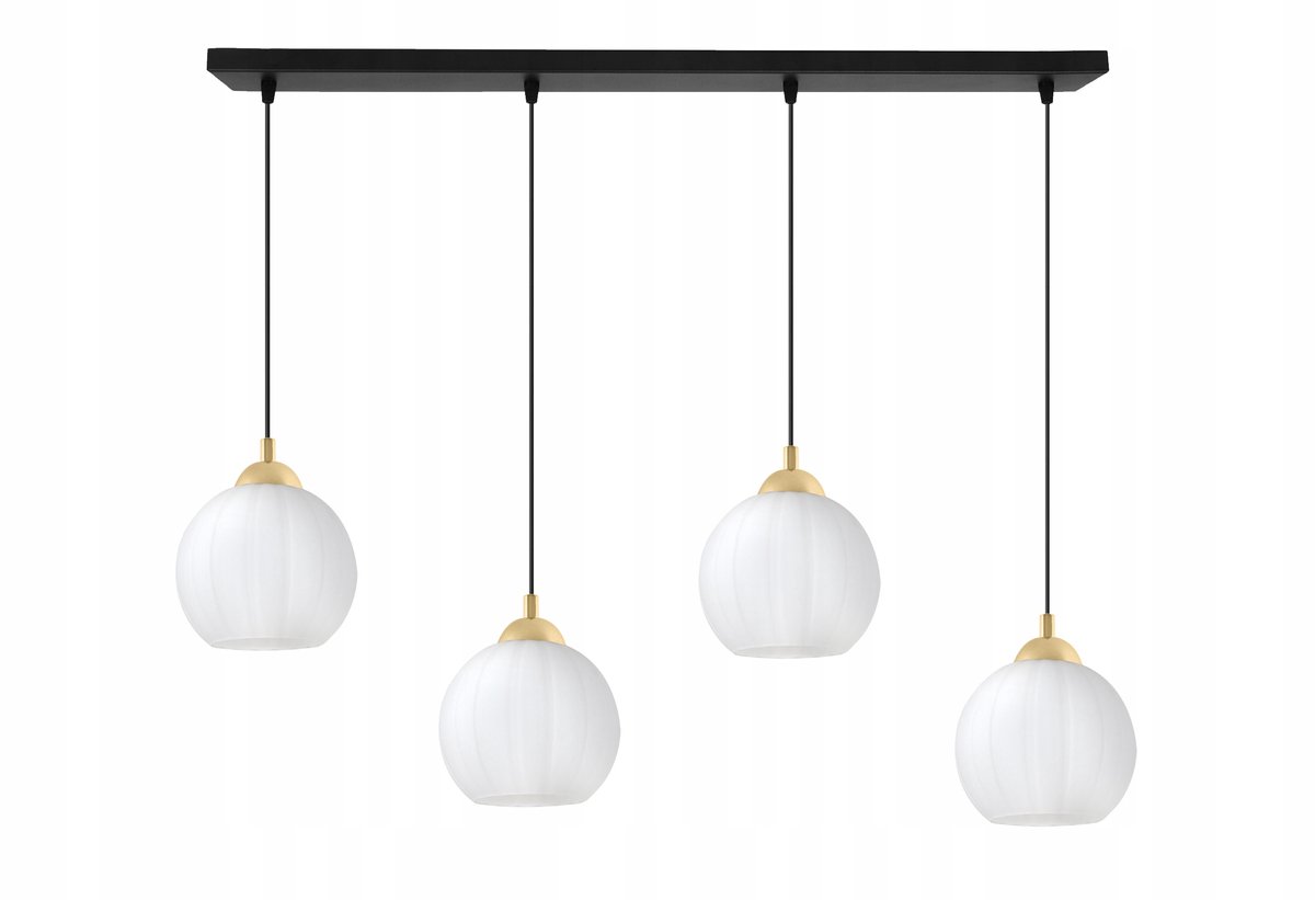 Hanglamp Zwart Goud Glas Wit E27 - Stijlvolle plafondlamp