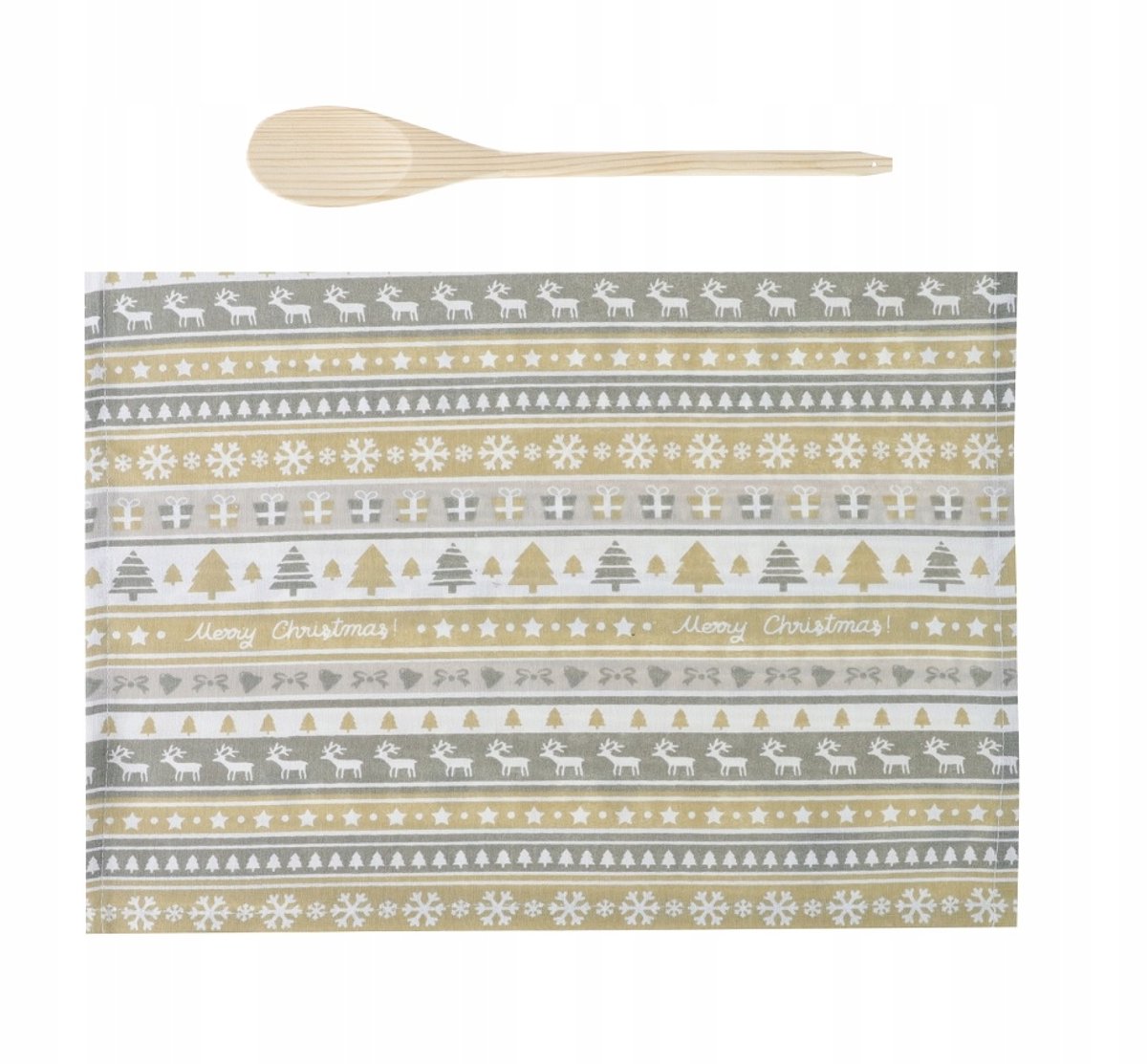 Kerst Keukendoek met Houten Lepel - 40x65cm - 100% Katoen