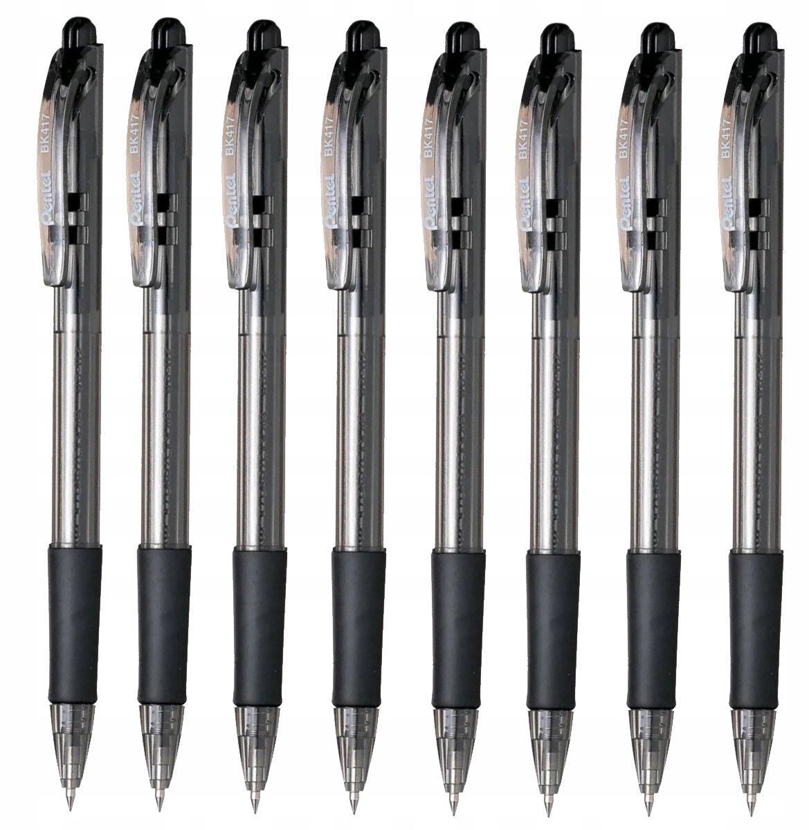 8x Pentel Zwarte Ballpennen 0,7 mm - Comfortabel Schrijven
