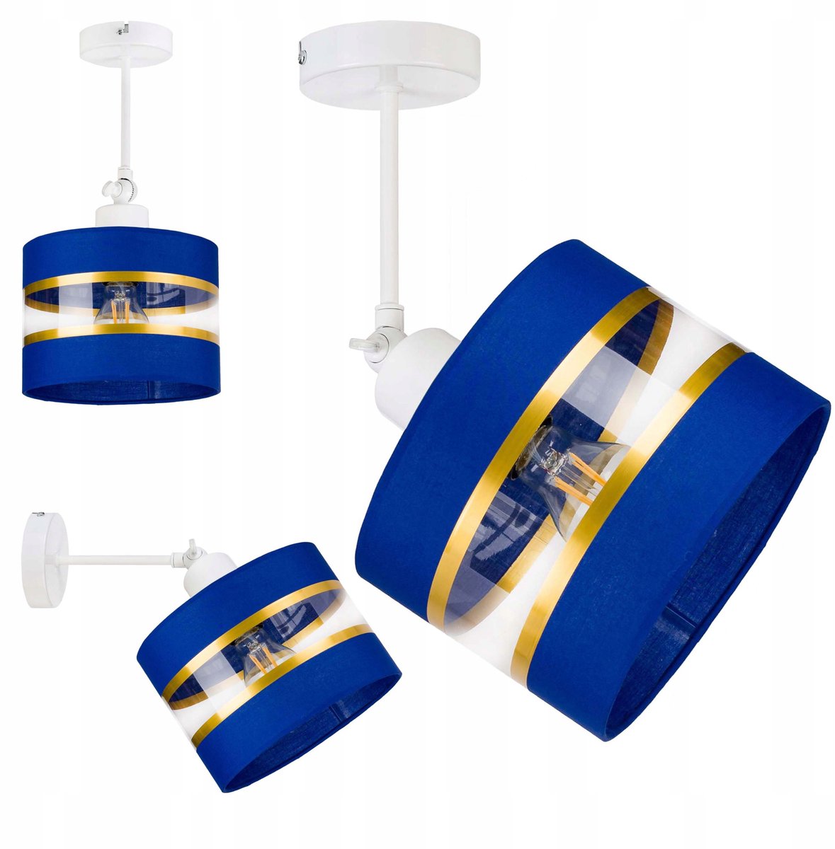 Wandlamp met Stoffen Kap, Verstelbaar, Loft Stijl, Ø 20cm