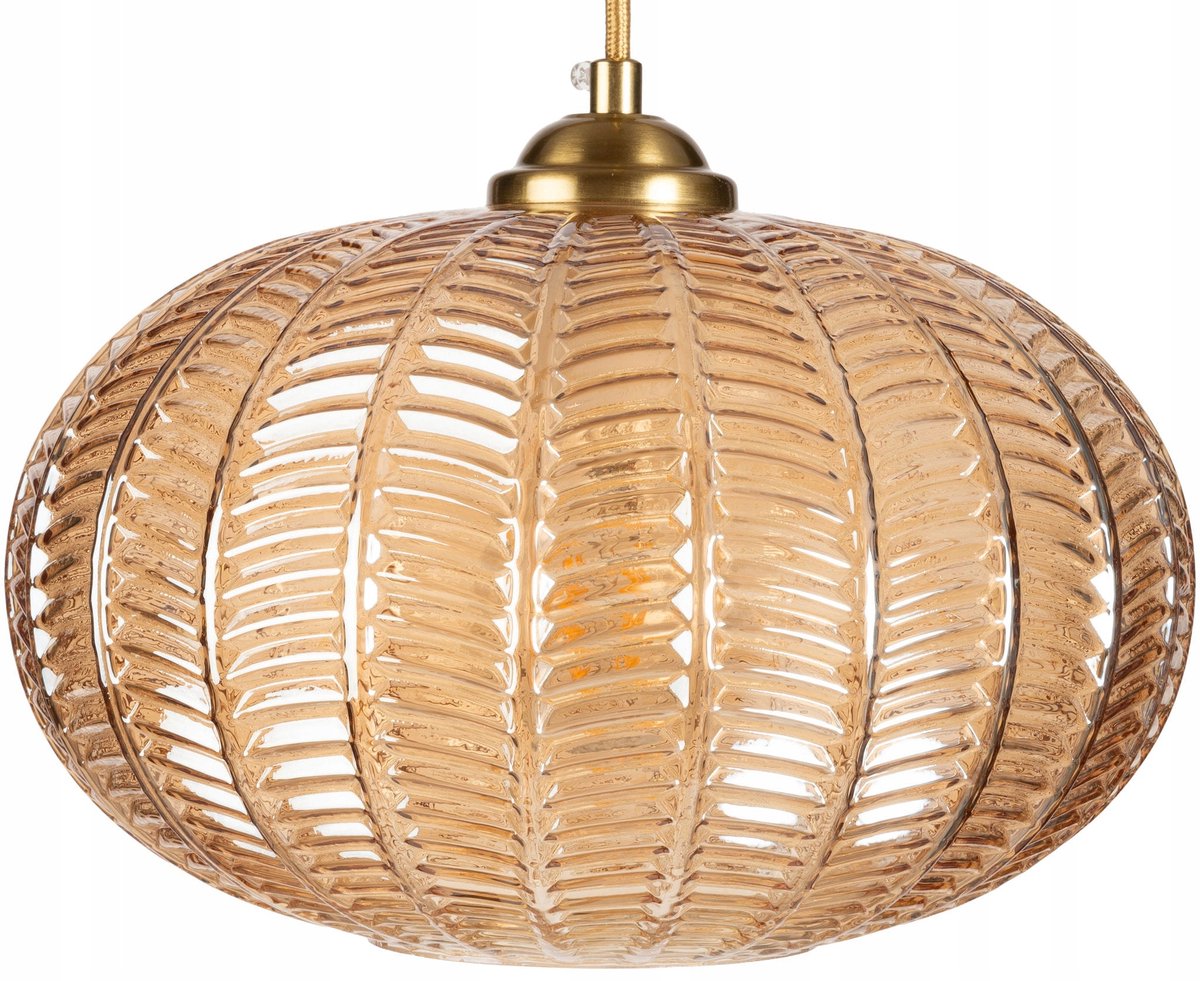 BOTANICA Amber Glazen Hanglamp Goud - Prachtige Verlichting