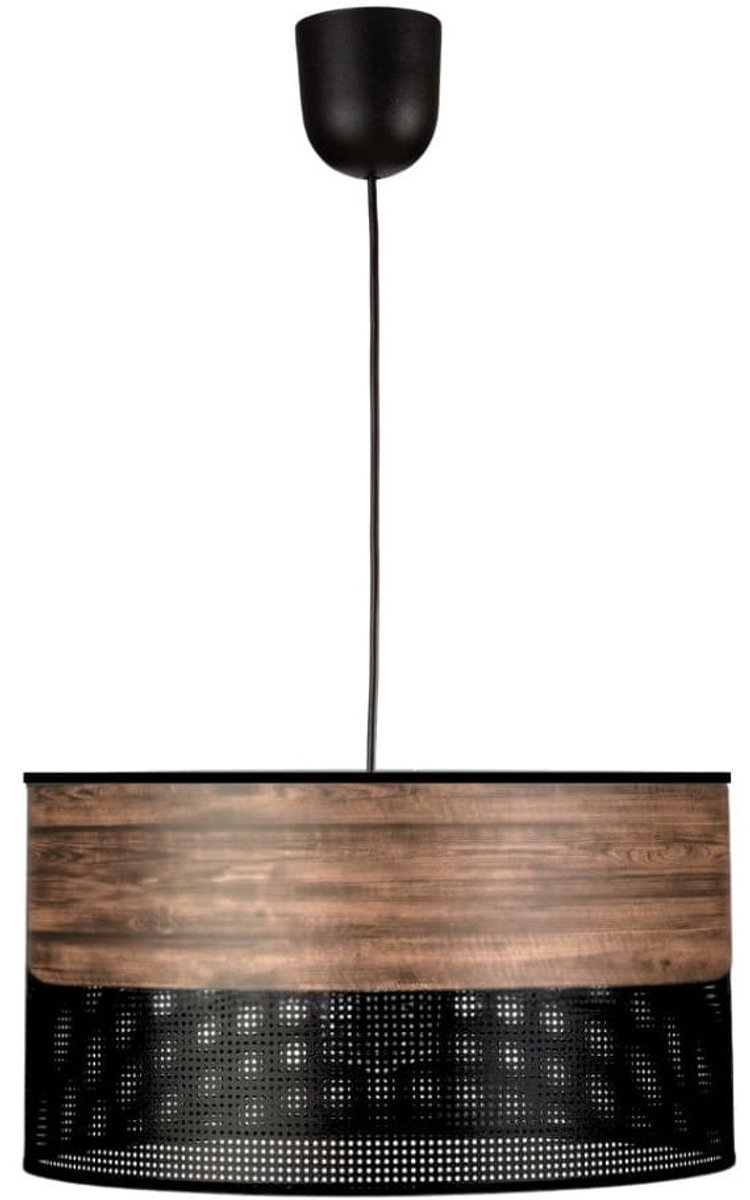 Luxe hanglamp ORO met open kap, gefineerd eikenhout, 40cm