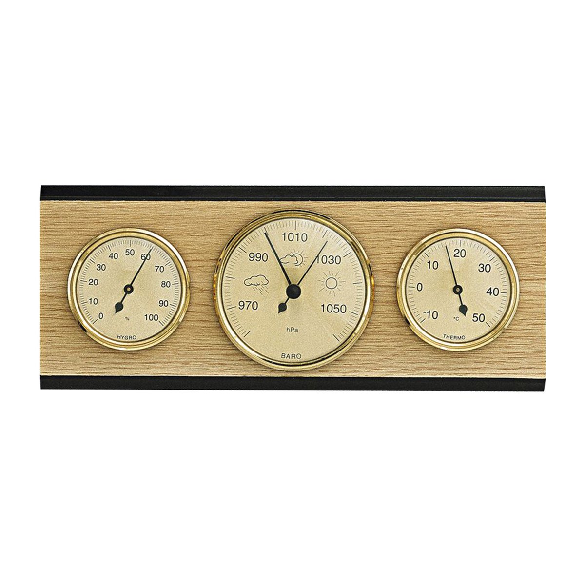 SELVA weerstation met hygrometer, barometer en thermometer, 110 x 270 mm, made in Germany