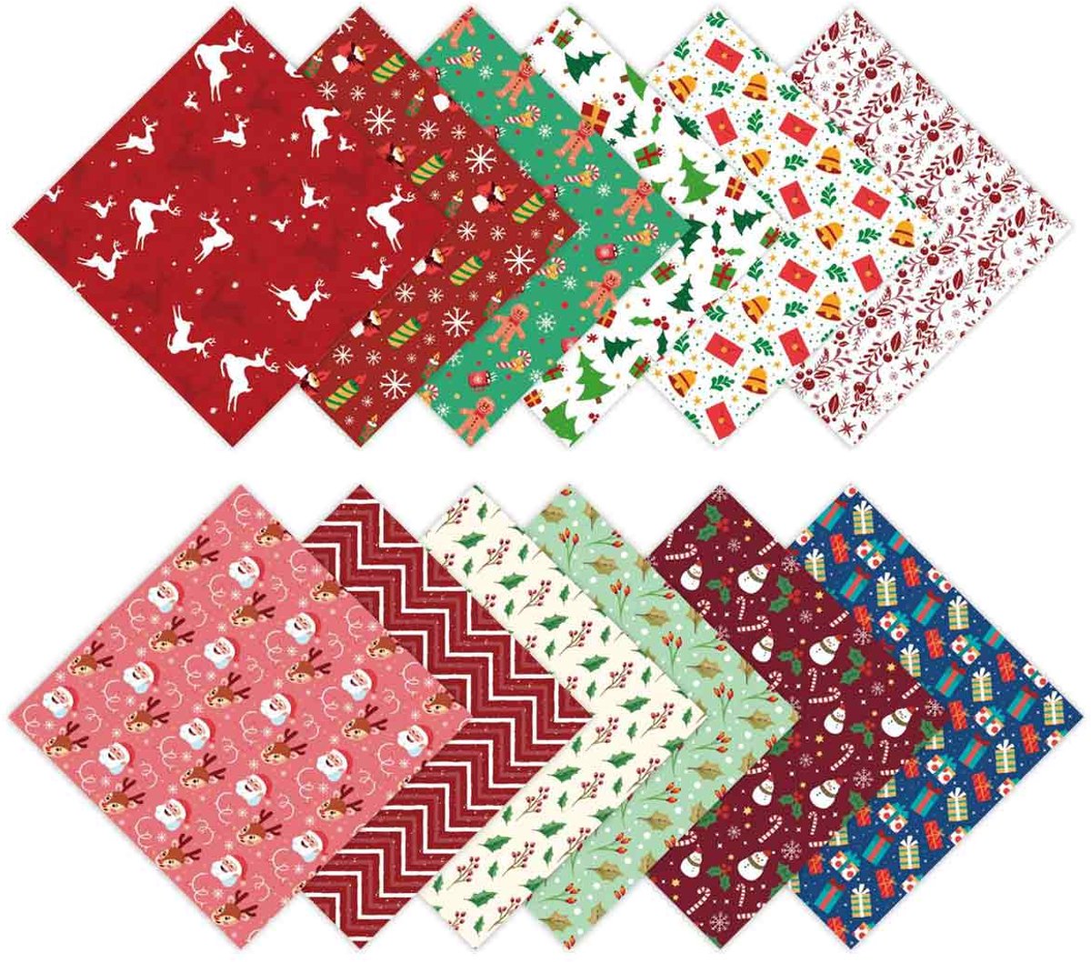 QTTVBTNA Kerst Scrapbook Papier Set – 24 Vellen Enkelzijdig Ontwerp – Santa Thema – DIY Album, Kaarten & Knutselpapier – Voor Wenskaarten en Decoratie - 15 x 15 cm