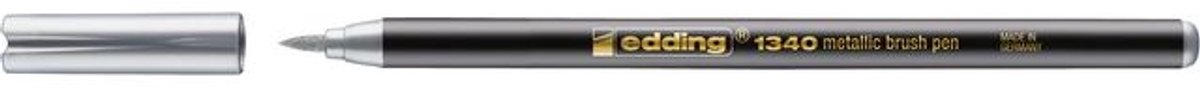 Brushpen edding 1340 metallic zilver | 10 stuks