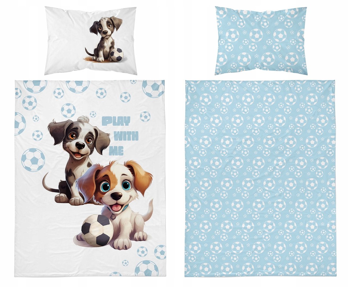 Kinderbeddengoed Set 100x135cm - Katoen, Hondenprint