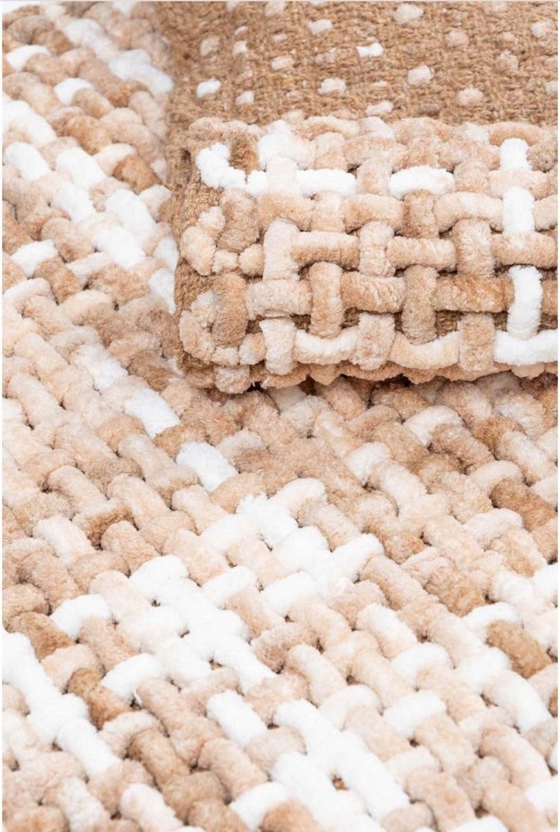 Zachte Katoenen Badmat 60x100cm - Wasbaar & Antislip - Beige Melange