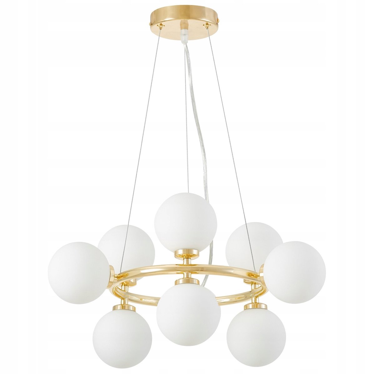 Lumina Deco Marsiada Hanglamp Goud Wit Glas 9x G9