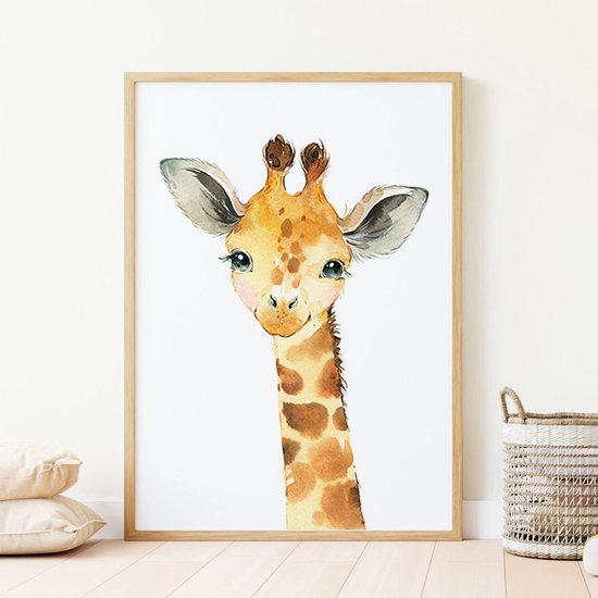 Set d'affiches chambre d'enfant - 3 pièces - 30x40 cm - Animaux Safari - Girafe - Lion - Éléphant - Poster enfant - Chambre de bébé - Cadeau Baby Shower - Décoration murale - Décoration murale