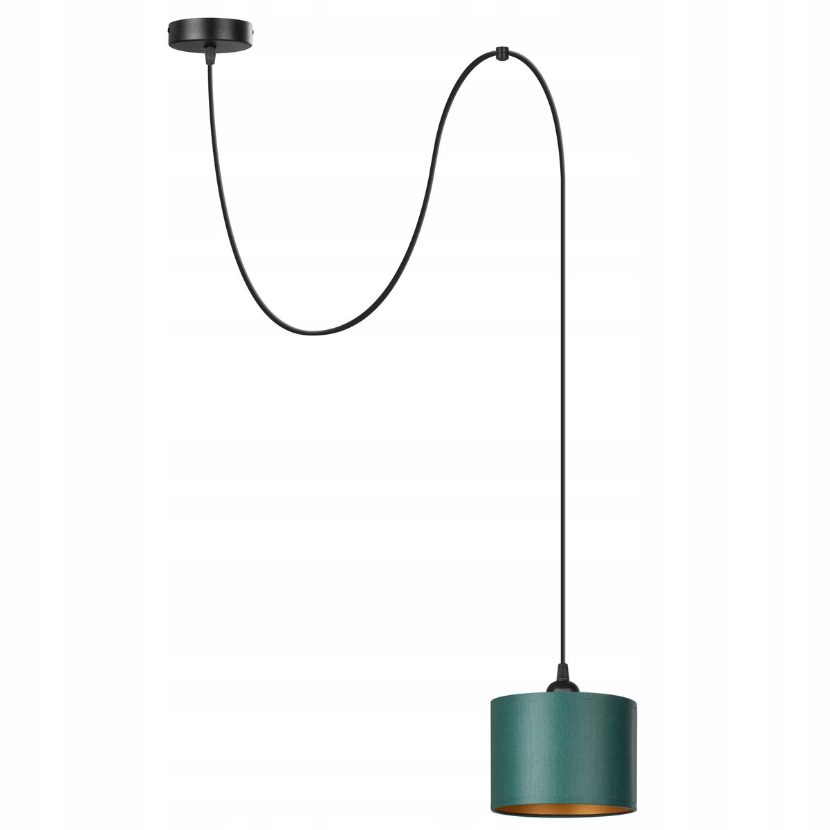Hanglamp SPIDER ENKEL GROEN-GOUD STOF E27