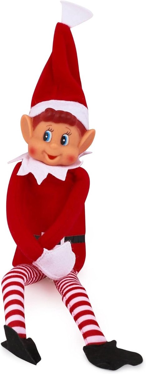 Ondeugende Kerstelf Pop 34634 | Grappige Kerstdecoratie & Speelpop voor Feestdagen