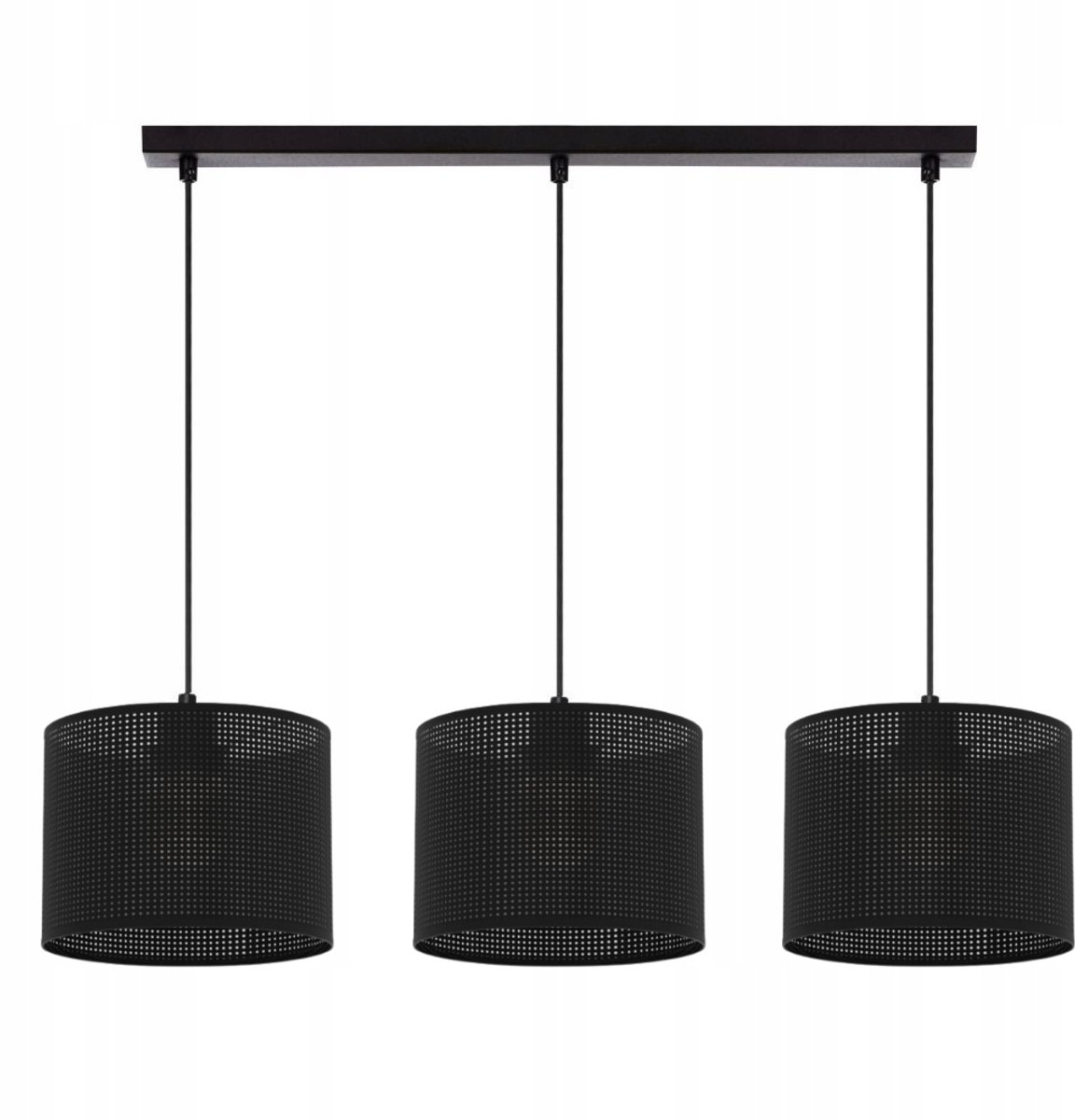 Hanglamp / Kroonluchter Mesh met Gaten - Zwart, 3-lichts