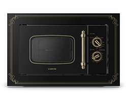 Klarstein Magnetron Victoria 20 inbouw retro, 20 L, 800 W Mikrowellen /1000 W grillvermogen, 3 Kombi functies, rvs, . Einbaurahmen, zwart - voor Keuken - Microwave - Combimagnetron - Microgolfoven