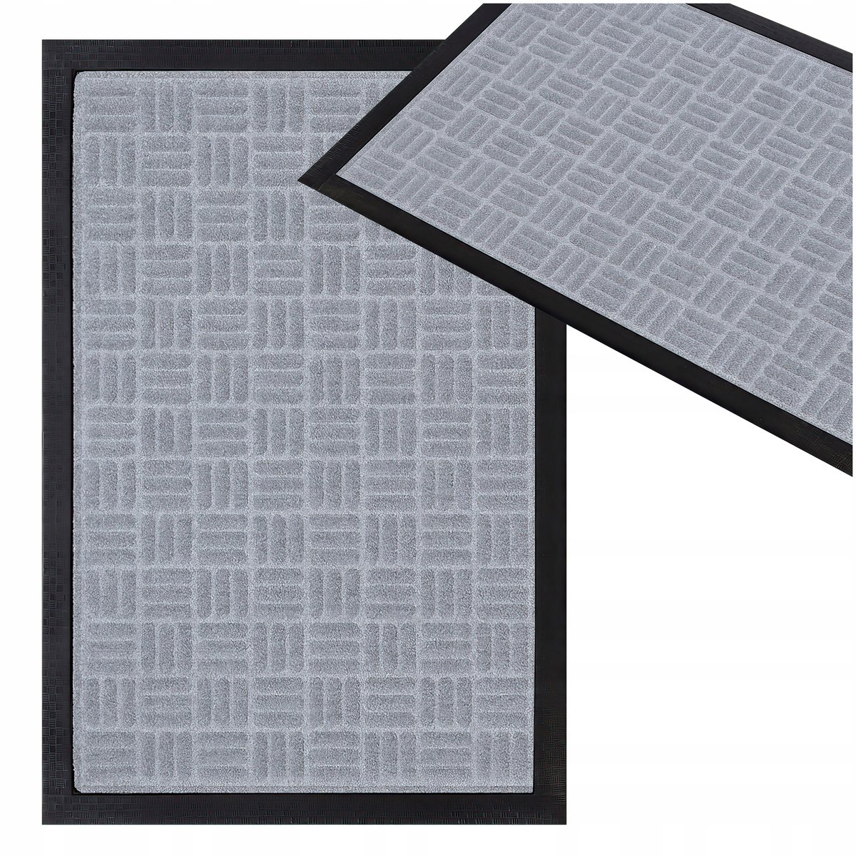 Grijze Deurmat 45x75cm - Rubber & Textiel - Binnen & Buiten