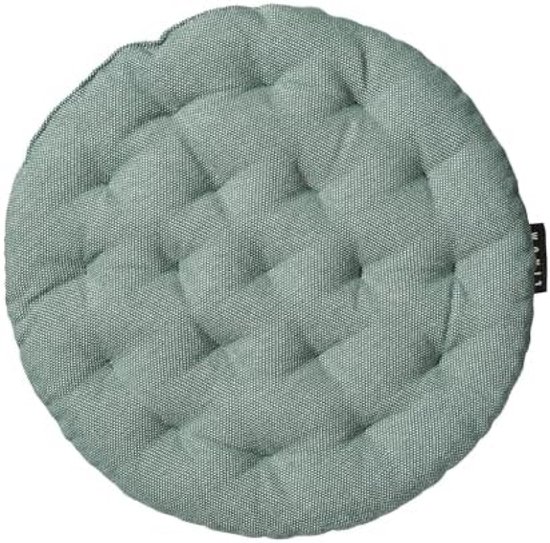 Coussin d'assise rond PromoHome Ø37 ​​cm - Gris foncé Turquoise - Lavable en machine