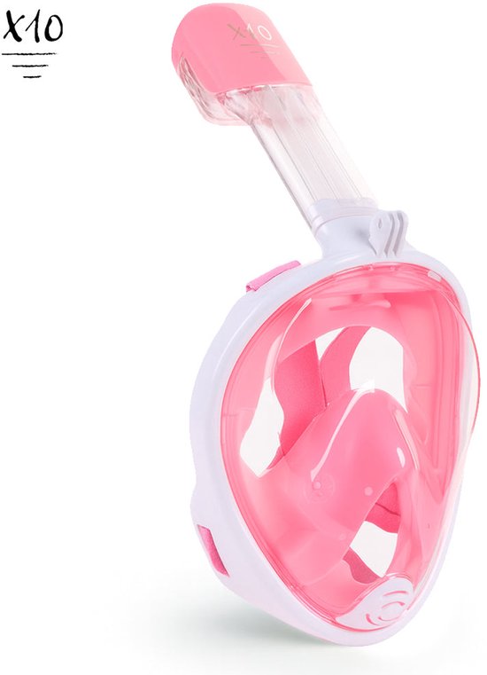Vitare Adult and Children's Snorkel Mask Full Face Diving Mask 180° Field of View Full Face Mask Snorkel Set with Camera Clip Foldable Anti-Fog L/XL S/M