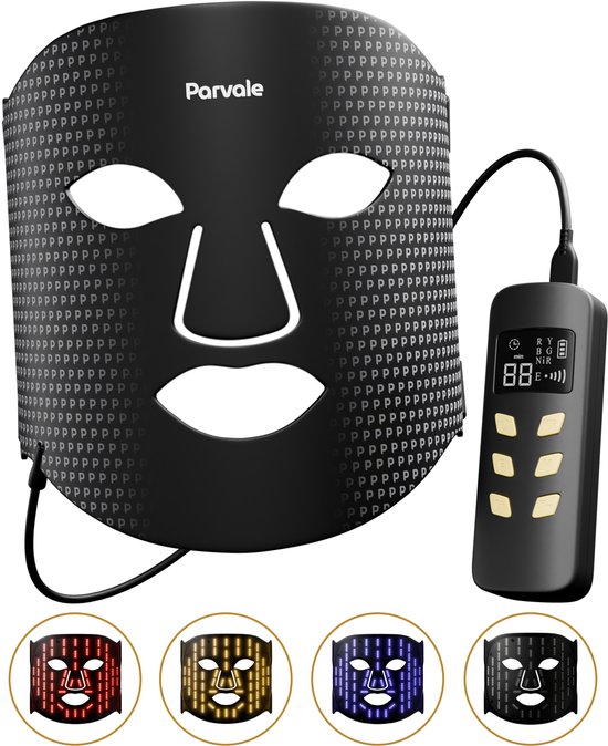 PARVALE® Led Gezichtsmasker - Collageen & Led Masker - Infraroodlamp - Rood Licht Therapie - Infraroodtherapie - Red Light Therapy - Led Face Mask