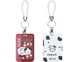 Allecto plus - Cartoon Dier Fotokaart Houder Sleutelhanger, Kpop Sleutelhanger met Beschermende Mouwen - Bus Kaarthouder met Lanyard Creditcards Hanger