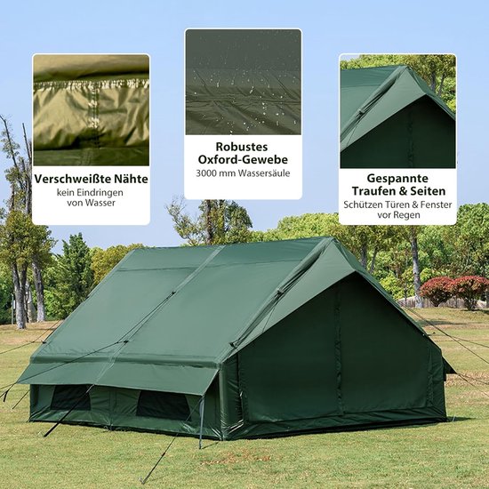 Campingtent voor 2-10 personen, opblaasbaar, waterdicht en winddicht, eenvoudig op te zetten van Quechua — afbeelding 4