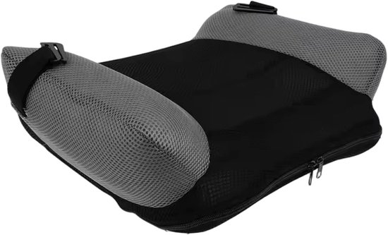 Opblaasbare Booster Seat - Draagbare Rugloze Booster - met Gesp & Draagtas - Opblazen Ademend Zitkussen - voor Reizen Outdoor - zwart