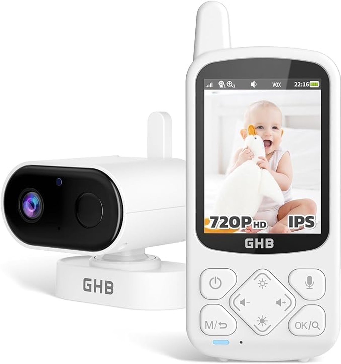 Babyfoon camera 2,8 inch met HD-resolutie en nachtzicht