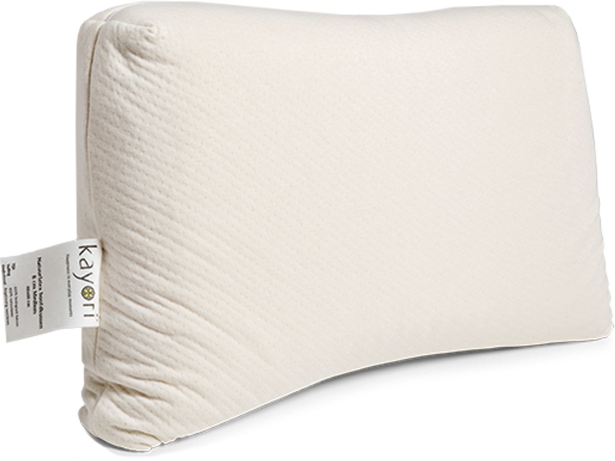 Kayori Sosei Hoofdkussen Soft Natuurlatex - 12cm Hoog - Ondersteunende Vorm - 40x60 cm