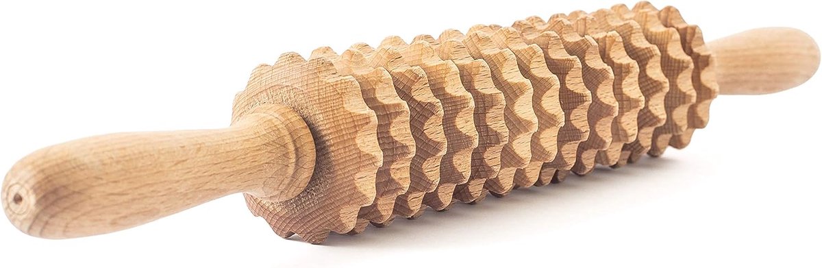 Anti-Cellulitis Massage Roller Met Handvat 40 cm - Houten Massageapparaat Voor Zelfmassage