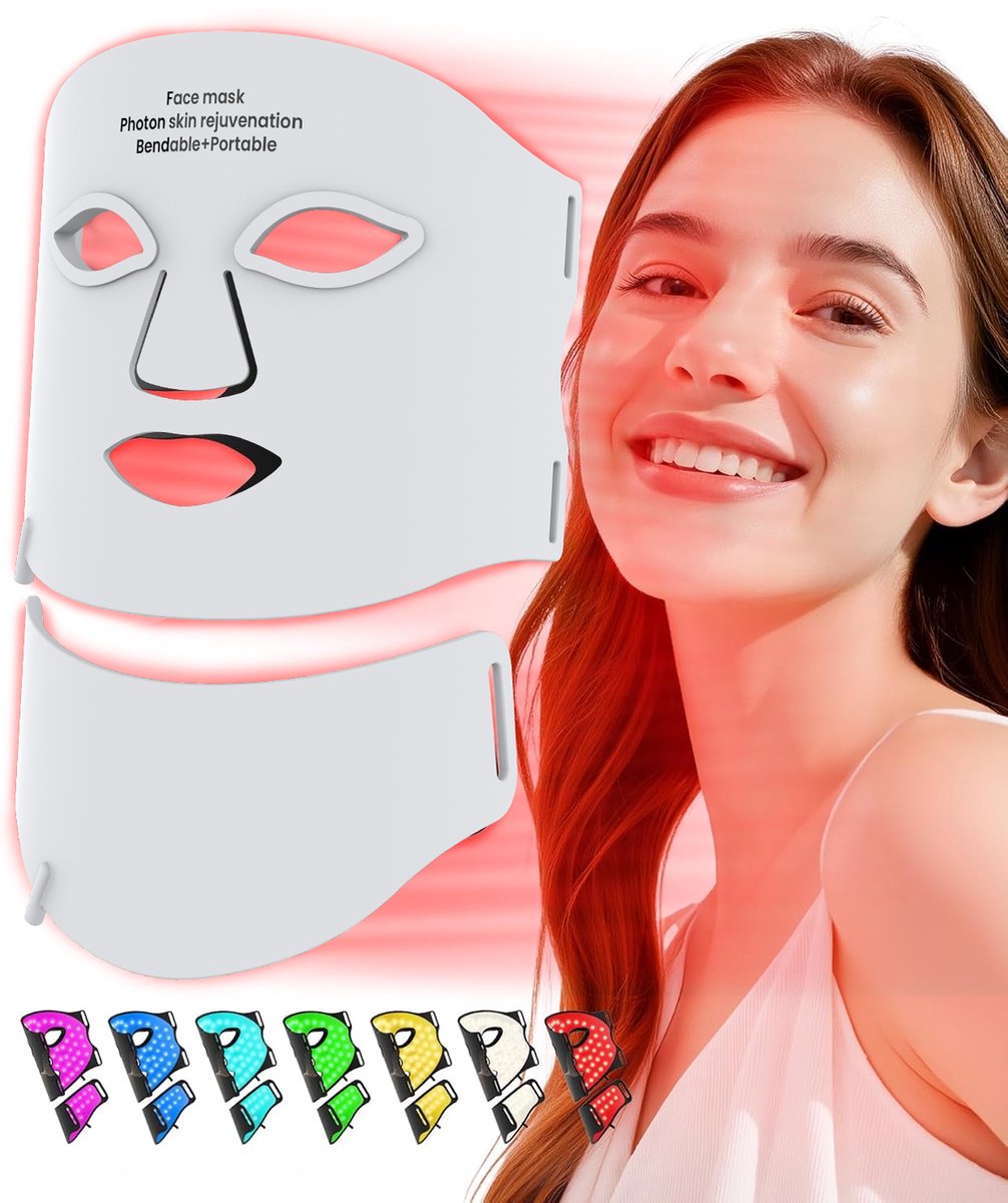 Good4You Led Gezichtsmasker & Decolleté - Collageen & Led Masker - Infraroodlamp - Rood Licht Therapie - Infraroodtherapie - Red Light Therapy - Led Face Mask - Ook Voor Nek