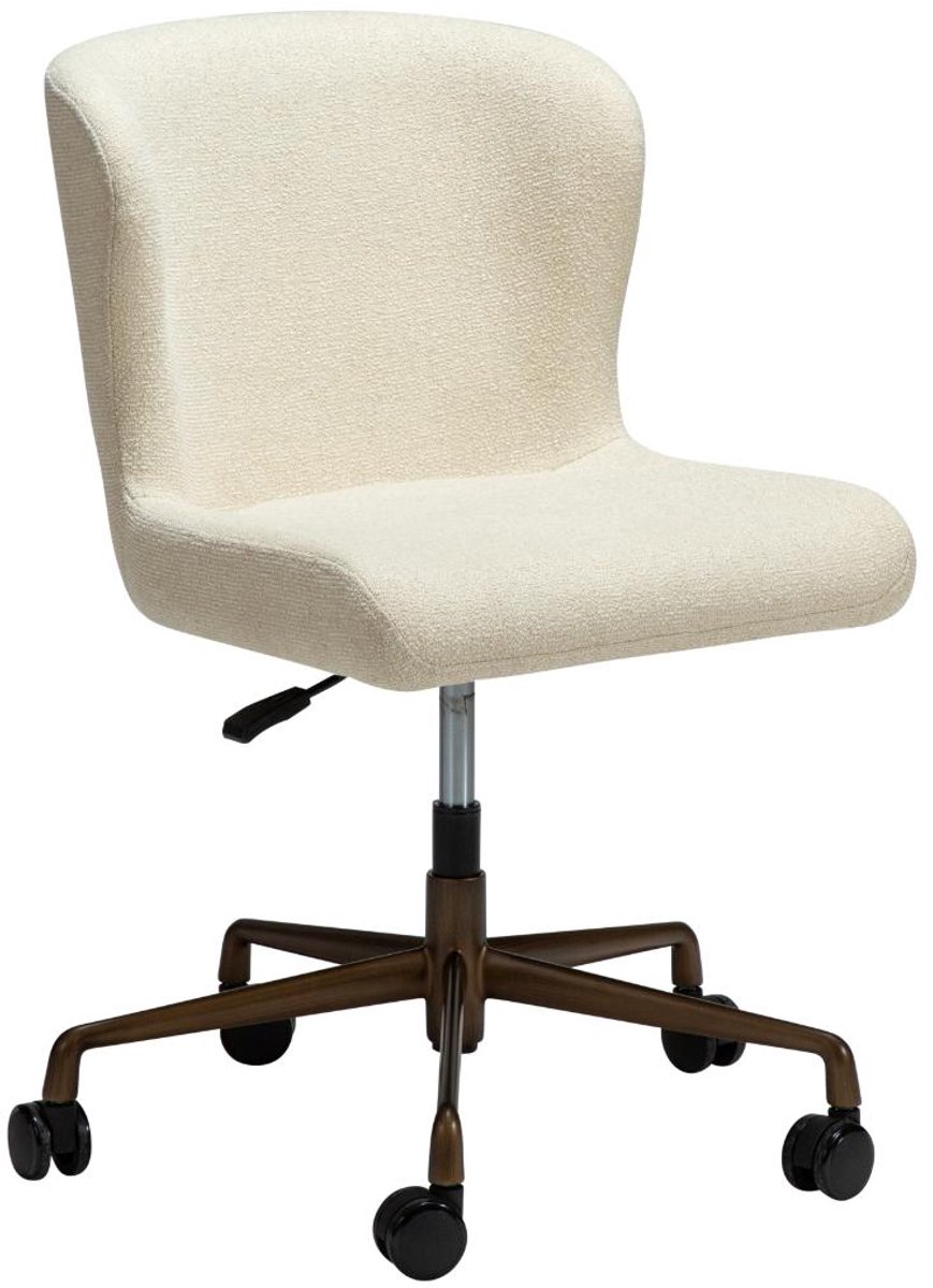 Glam Dan-Form kantoorstoel bouclé offwhite.