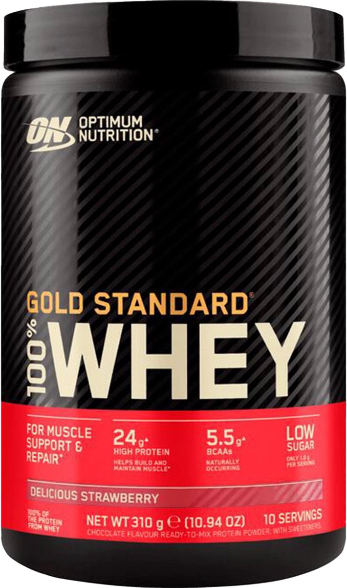 Optimum Nutrition Gold Standard 100% Whey Protein - Strawberry - Proteine Poeder - Eiwitshake - 10 doseringen (300 gram)