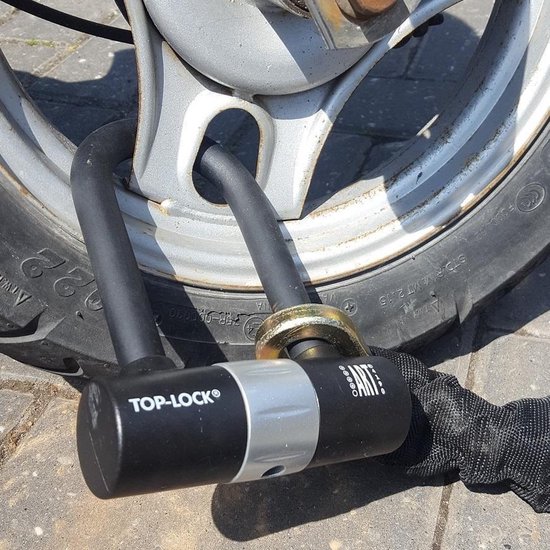 Top-Lock Art 4 Motorslot / Scooterslot - Kettingslot met Loop en Beugelslot - Art Gekeurd Slot voor Motor en Scooter & Brommer - 120 cm van Top Lock — afbeelding 4