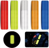 50 autocollants réfléchissants - 3 x 8 cm - 5 couleurs - Autocollants de signalisation - Autocollants pour casque de moto - Autocollants de sécurité universels - Réflexion optimale - Tape réfléchissante - Pour véhicules, Vélo, Moteurs et Vêtements