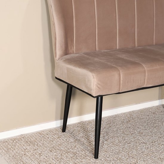 Canapé de salle à manger 180cm Sally canapé champagne en velours canapé de table à manger 3 places